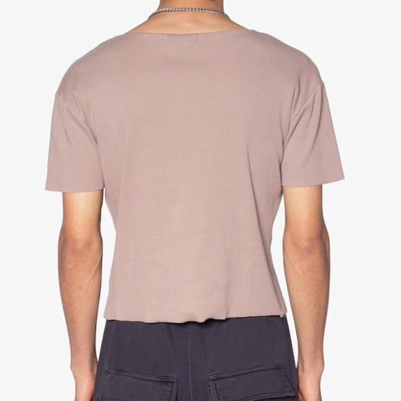 Mnml Men's Fitted Ribbed Tee, Mauve - Picture 3 of 6